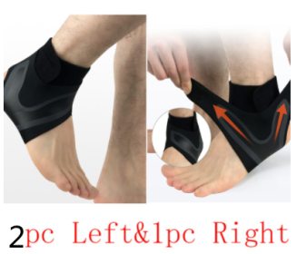 Ankle Support Brace Safety Running Basketball Sports Ankle Sleeves (Option: Black M-2set-Leftright)