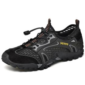 Outdoor Wading Trail Running Shoes Summer Set Foot Beach Shoes Diving Shoes (Option: A black-44)