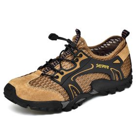 Outdoor Wading Trail Running Shoes Summer Set Foot Beach Shoes Diving Shoes (Option: A brown-39)