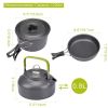 Outdoor set of pots and pans 2-3 people camping teapot cutlery set three sets of cookware