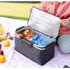 Large Picnic Basket, Insulated Foldable Cooler Bag for Camping Picnic Travel Lunch Bag